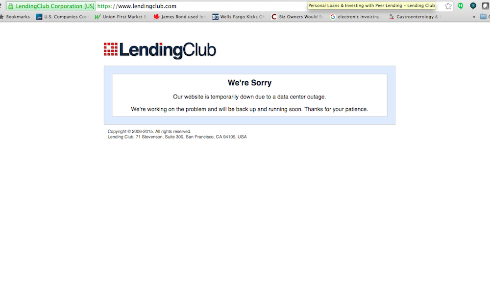 Lending Club Site Hiccup Causes Investor Worry