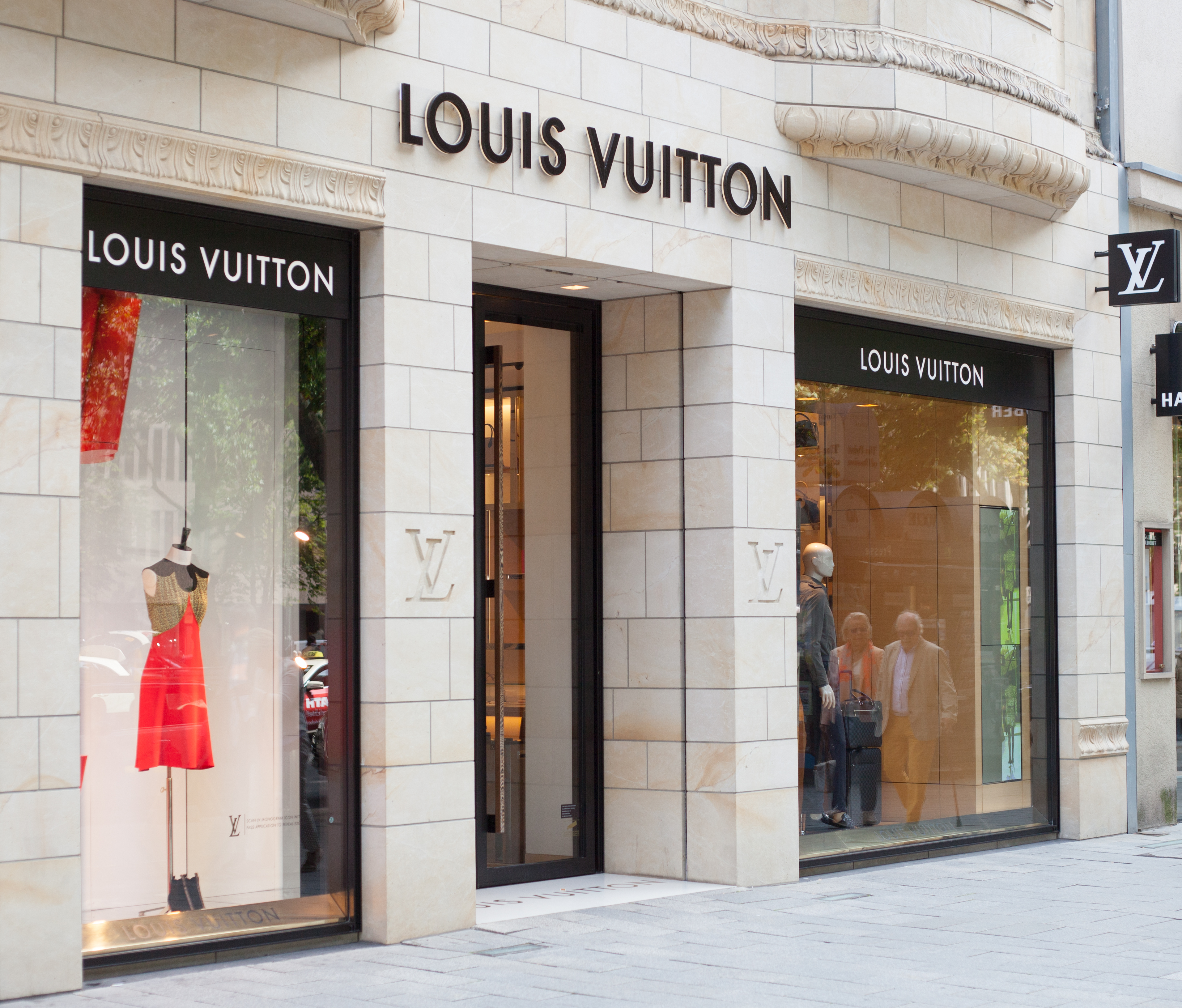 Nice, France, Women Shopping, outside, Louis Vuitton LVMH luxury