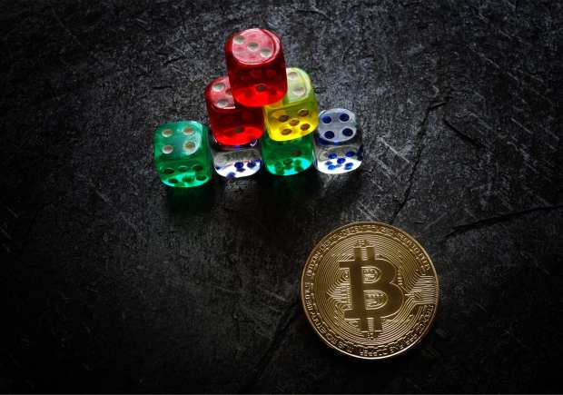 bitcoin with dice pyramid