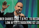 Uber Shares Sink 7.6 Pct. To Record Low After Staggering Q2 Loss