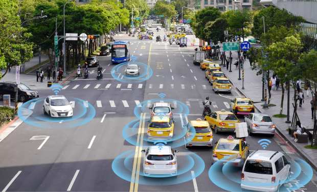 self-driving cars in traffic