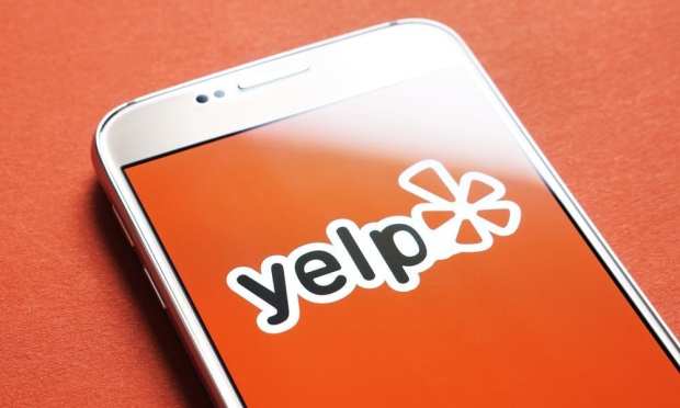 Yelp app on smartphone