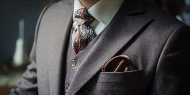 luxury brand suit and tie
