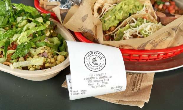 Chipotle Mexican Grill meal