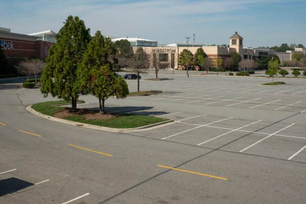 vacant mall parking lot