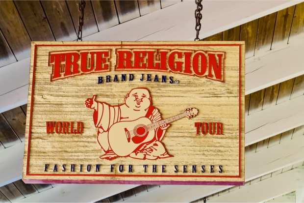 True Religion Brand Jeans sign