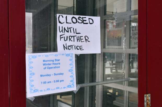 closed until further notice sign