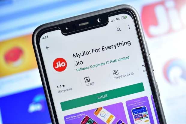 Jio app on smartphone