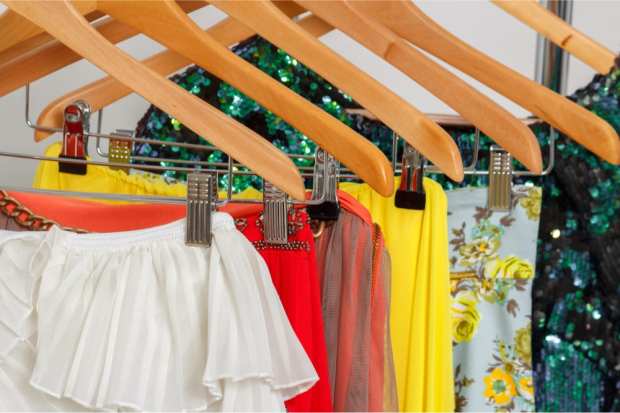 women's clothing on hangers