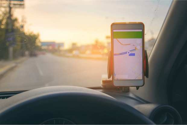 Google Maps app in car