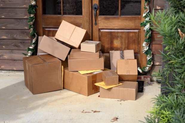 holiday packages outside door