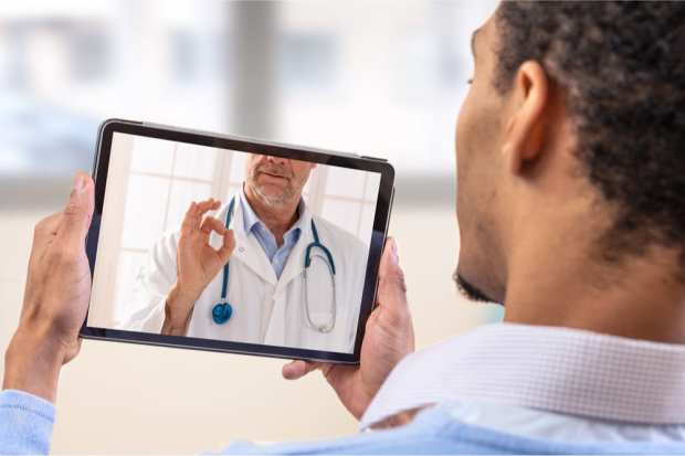 telehealth with doctor on screen