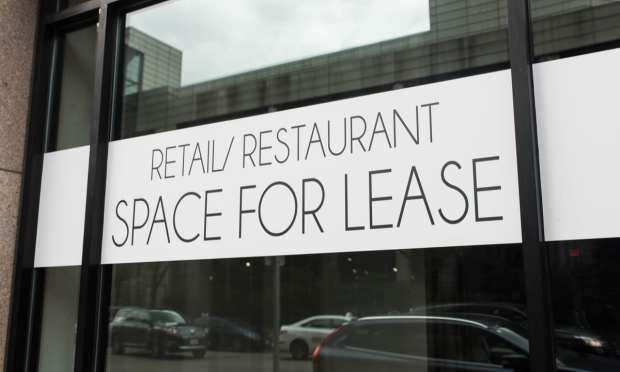 retail/restaurant space for lease sign