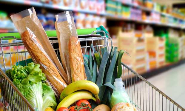 groceries in cart