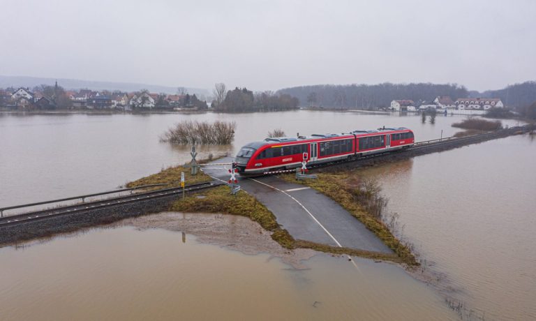 Flooded Railway in Germany