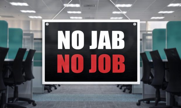 No Jab No Job sign