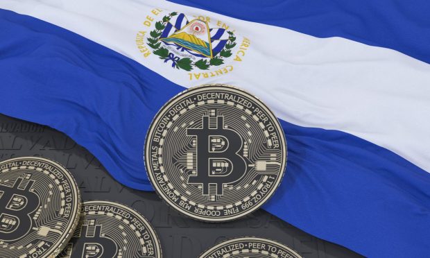 bitcoin on El Salvador flag
