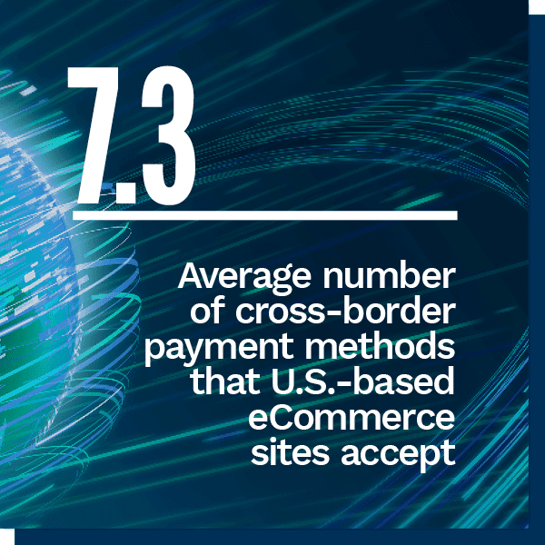 U.S. eCommerce sites accept 7.3 cross-border payments on average