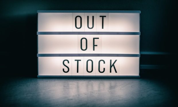 out of stock sign