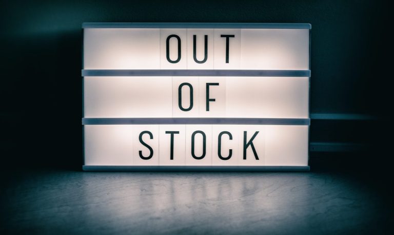 out of stock sign