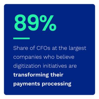 Business Payments Digitization: Large Companies Set The Pace January 2022 - Learn why large corporations are fast-tracking their payments digitization efforts