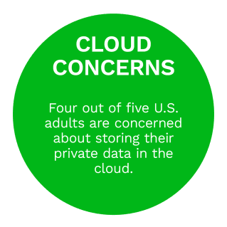 Cloud Concerns: Four out of five U.S. adults are concerned about storing their private data in the cloud.