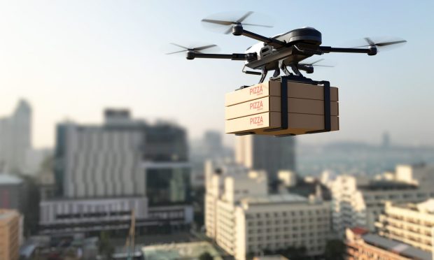 Pizza, drone, delivery