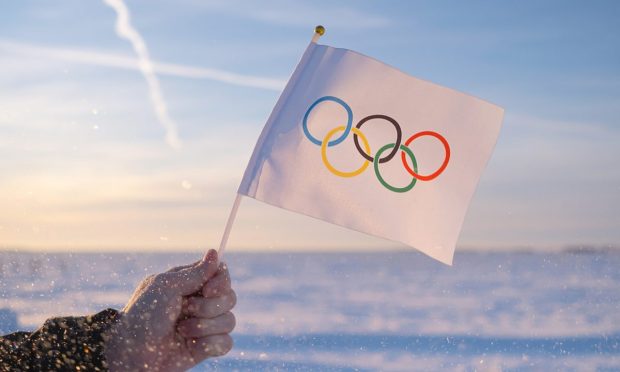Olympic flag winter