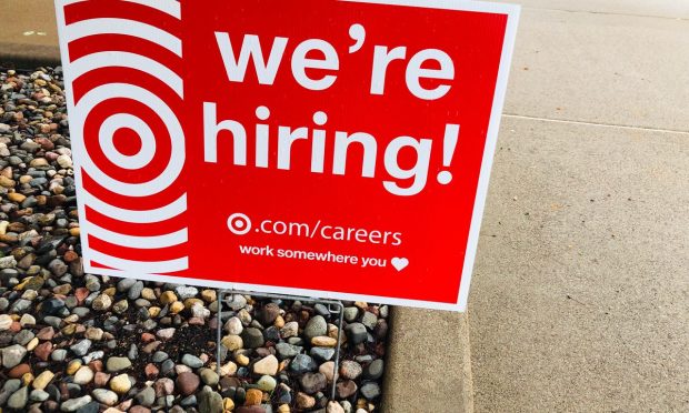 Target hiring sign