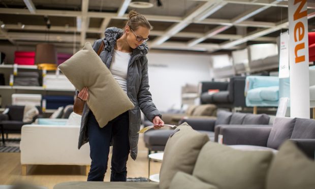 woman shopping for furniture