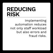 Reducing Risks: Implementing automation reduces not only staff workload but also errors and fraud risks.