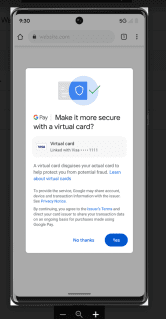 Google Visa virtual card