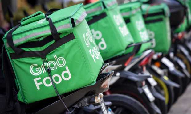 Grab delivery bikes