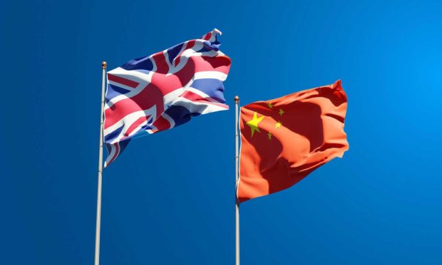 UK, China flags