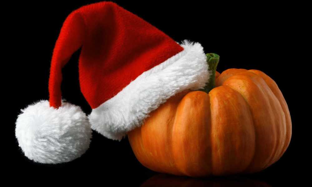 santa hat, pumpkin