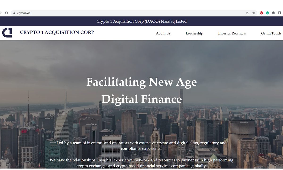Crypto 1 Acquisition to Liquidate 12 Months After IPO