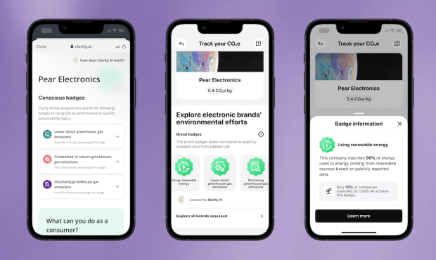 Klarna and Clarity AI Promote Sustainability Achievements by Electronics Brands