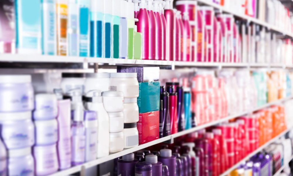 shelves of products