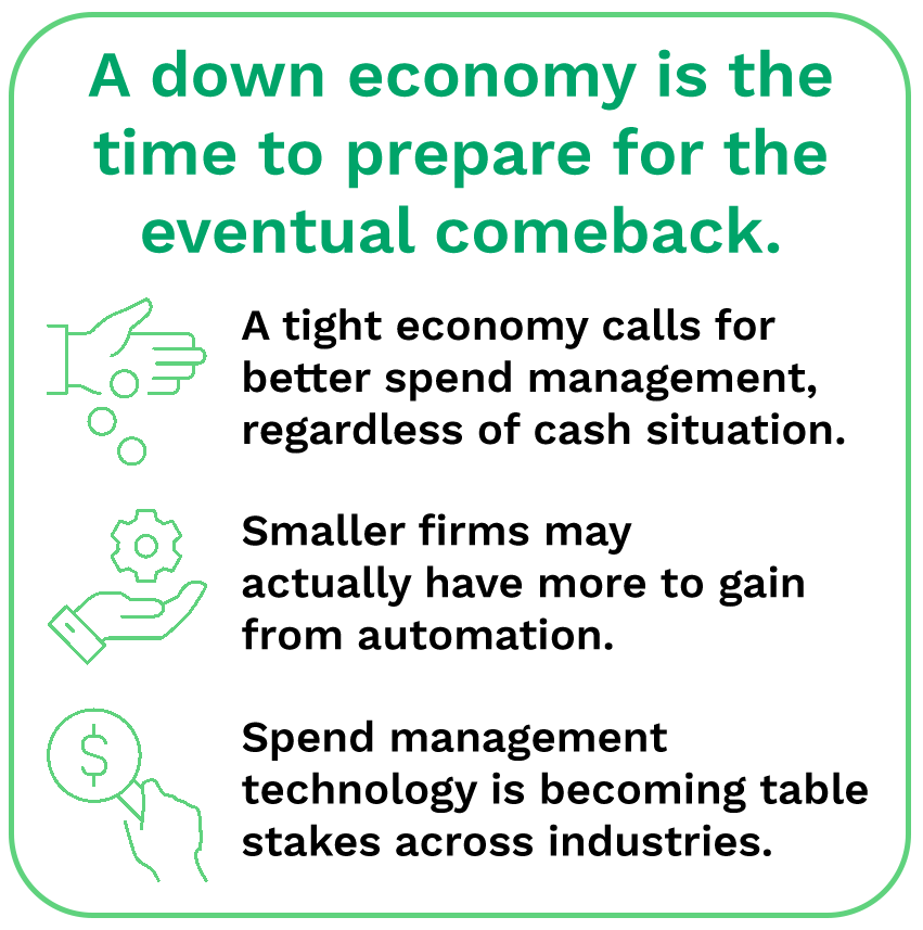 A down economy is the time to prepare for the eventual comeback.