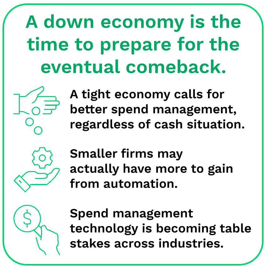 A down economy is the time to prepare for the eventual comeback.