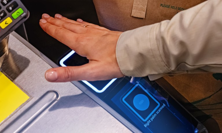 biometric palm payment scan