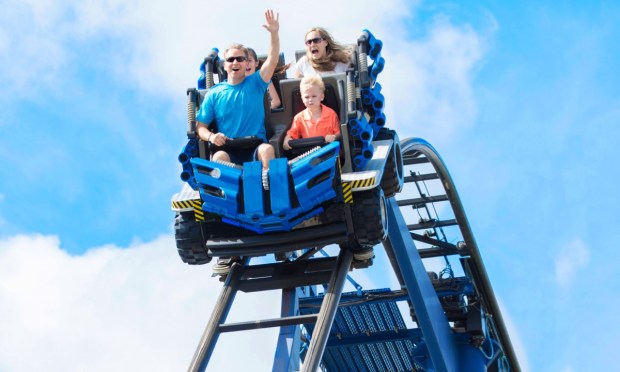 family on roller-coaster ride