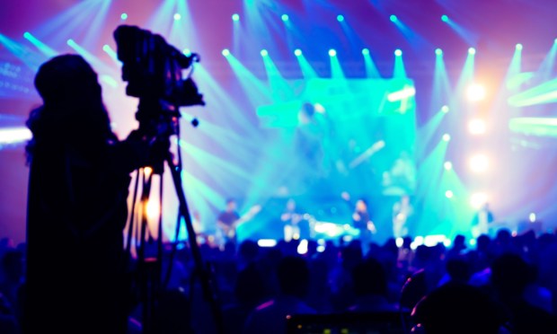 live concert being filmed for streaming