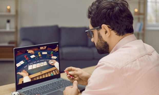 man gambling online