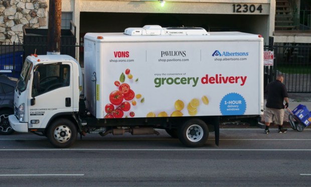 Albertsons grocery delivery truck