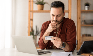 man with credit card