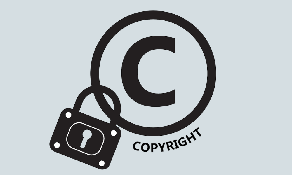 copyright symbol with lock