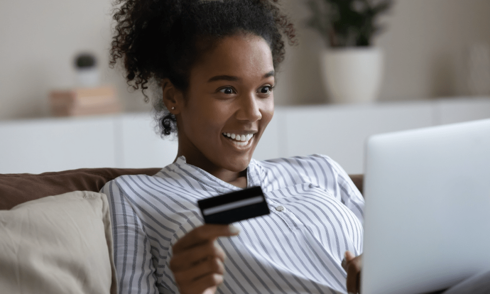 woman with credit card