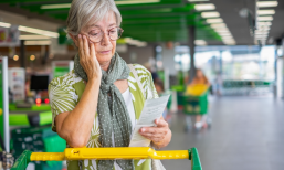 grocery shopper with receipt