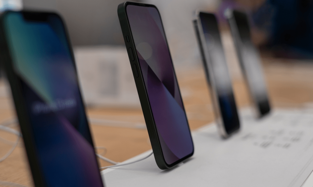 new smartphones in store display